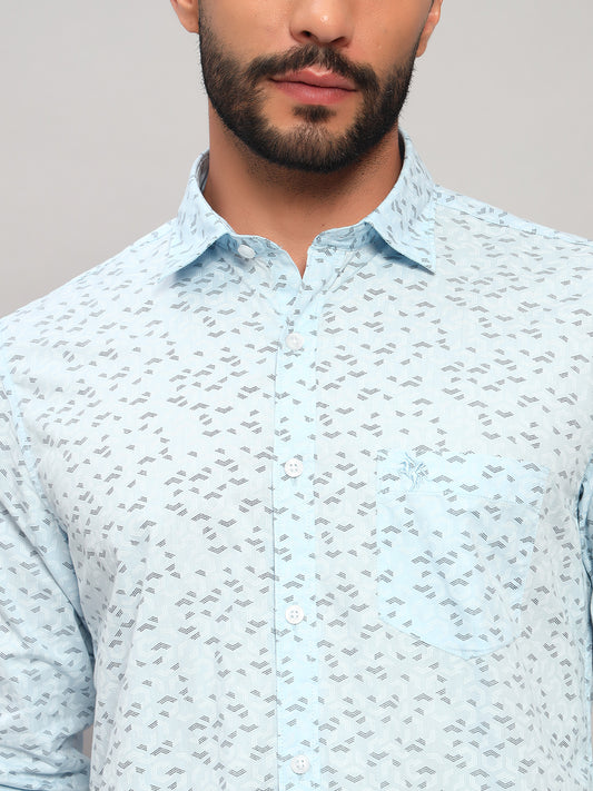 Casual Shirt for Men | Breathable & Soft with Color Fastness Regular Fit Spread Collar Neck Cotton Fabric Printed Pattern