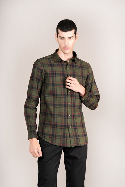Casual Shirt for Men | Breathable & Soft with Color Fastness Regular Fit Spread Collar Neck Cotton Fabric Checkered Pattern