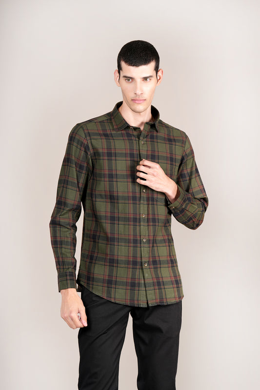 Casual Shirt for Men | Breathable & Soft with Color Fastness Regular Fit Spread Collar Neck Cotton Fabric Checkered Pattern
