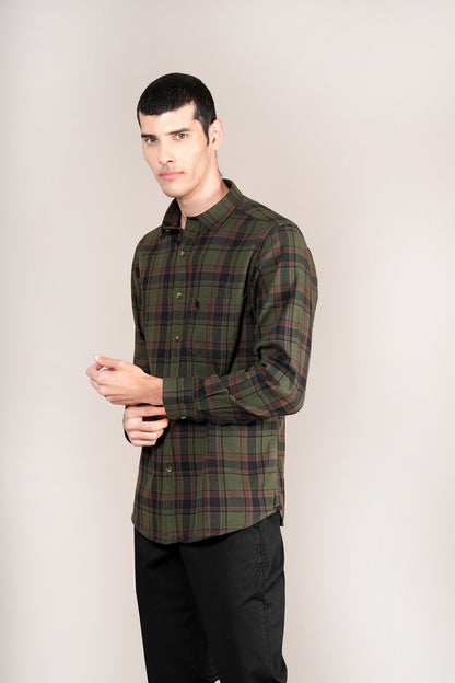 Casual Shirt for Men | Breathable & Soft with Color Fastness Regular Fit Spread Collar Neck Cotton Fabric Checkered Pattern