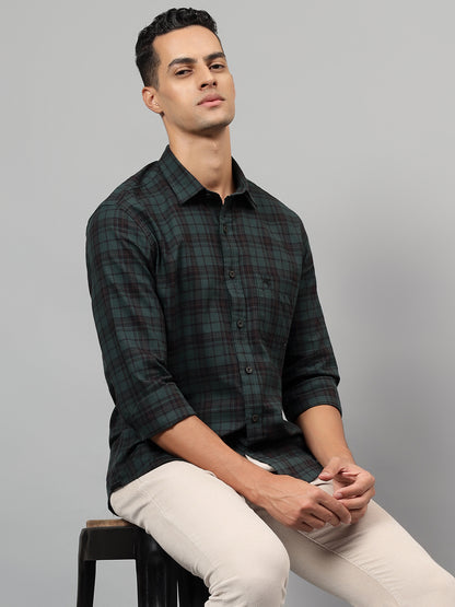 Casual Shirt for Men | Breathable & Soft with Color Fastness Regular Fit Spread Collar Neck Cotton Fabric Checkered Pattern