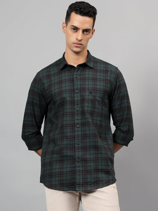 Casual Shirt for Men | Breathable & Soft with Color Fastness Regular Fit Spread Collar Neck Cotton Fabric Checkered Pattern