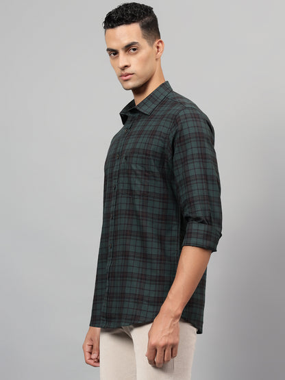 Casual Shirt for Men | Breathable & Soft with Color Fastness Regular Fit Spread Collar Neck Cotton Fabric Checkered Pattern