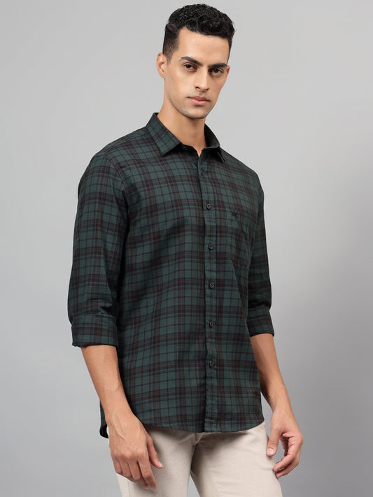 Casual Shirt for Men | Breathable & Soft with Color Fastness Regular Fit Spread Collar Neck Cotton Fabric Checkered Pattern