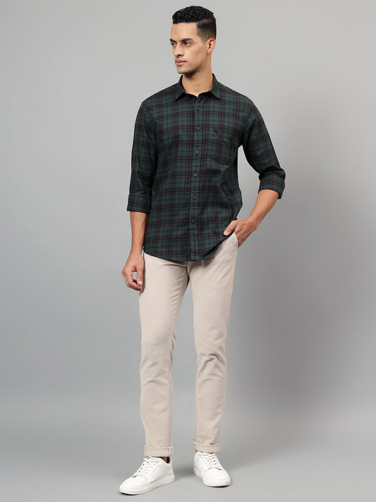 Casual Shirt for Men | Breathable & Soft with Color Fastness Regular Fit Spread Collar Neck Cotton Fabric Checkered Pattern