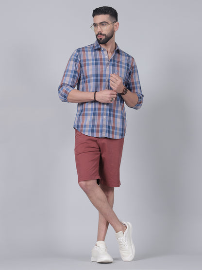 Casual Shirt for Men | Breathable & Soft with Color Fastness Regular Fit Spread Collar Neck Cotton Fabric Checkered Pattern