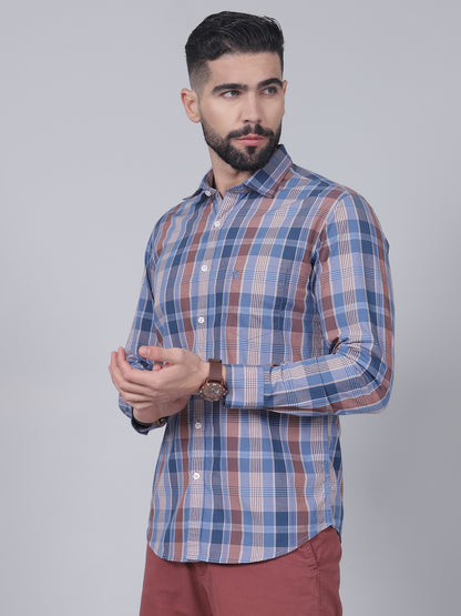 Casual Shirt for Men | Breathable & Soft with Color Fastness Regular Fit Spread Collar Neck Cotton Fabric Checkered Pattern