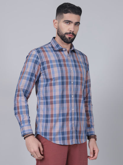 Casual Shirt for Men | Breathable & Soft with Color Fastness Regular Fit Spread Collar Neck Cotton Fabric Checkered Pattern