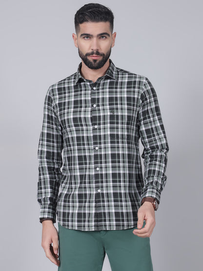 Casual Shirt for Men | Breathable & Soft with Color Fastness Regular Fit Spread Collar Neck Cotton Fabric Checkered Pattern