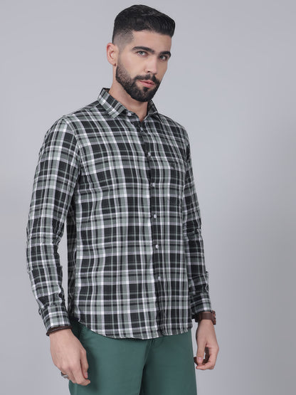 Casual Shirt for Men | Breathable & Soft with Color Fastness Regular Fit Spread Collar Neck Cotton Fabric Checkered Pattern