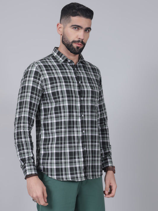 Casual Shirt for Men | Breathable & Soft with Color Fastness Regular Fit Spread Collar Neck Cotton Fabric Checkered Pattern