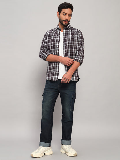 Casual Shirt for Men | Breathable & Soft with Color Fastness Regular Fit Spread Collar Neck Cotton Fabric Checkered Pattern