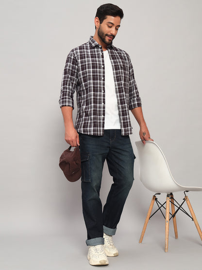 Casual Shirt for Men | Breathable & Soft with Color Fastness Regular Fit Spread Collar Neck Cotton Fabric Checkered Pattern