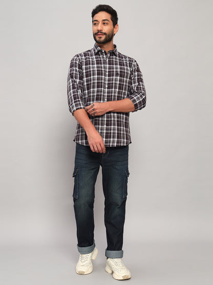 Casual Shirt for Men | Breathable & Soft with Color Fastness Regular Fit Spread Collar Neck Cotton Fabric Checkered Pattern