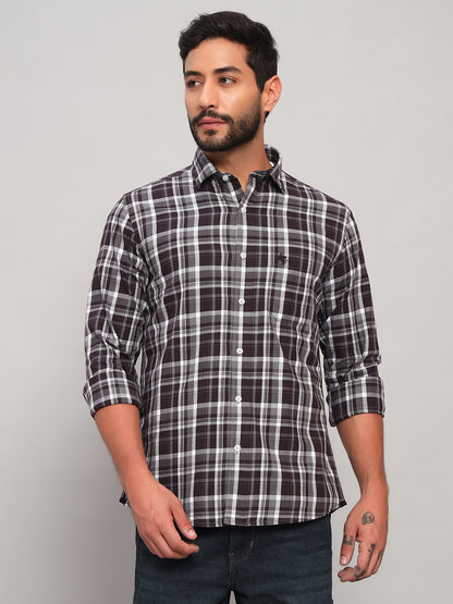 Casual Shirt for Men | Breathable & Soft with Color Fastness Regular Fit Spread Collar Neck Cotton Fabric Checkered Pattern