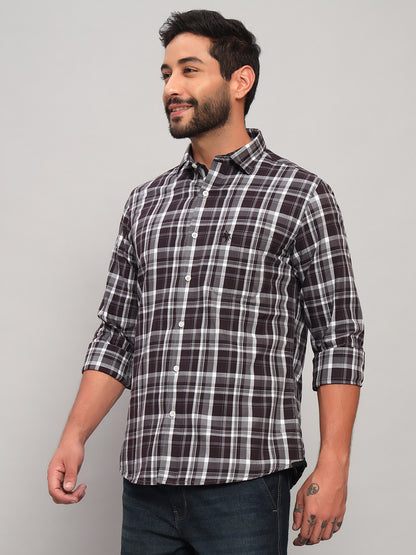 Casual Shirt for Men | Breathable & Soft with Color Fastness Regular Fit Spread Collar Neck Cotton Fabric Checkered Pattern