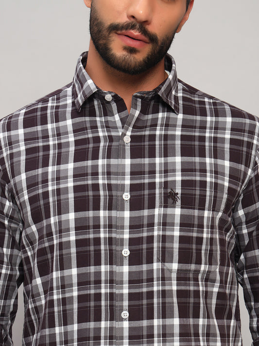 Casual Shirt for Men | Breathable & Soft with Color Fastness Regular Fit Spread Collar Neck Cotton Fabric Checkered Pattern
