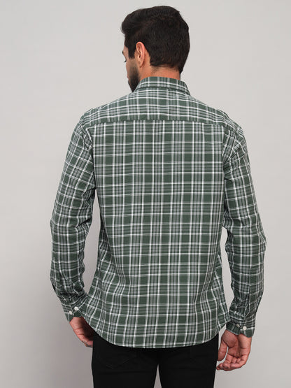 Casual Shirt for Men | Breathable & Soft with Color Fastness Regular Fit Spread Collar Neck Cotton Fabric Checkered Pattern