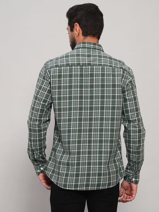 Casual Shirt for Men | Breathable & Soft with Color Fastness Regular Fit Spread Collar Neck Cotton Fabric Checkered Pattern