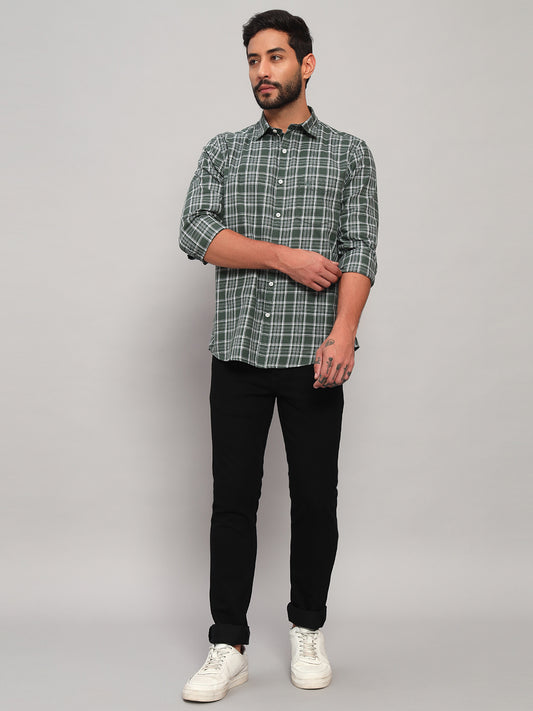 Casual Shirt for Men | Breathable & Soft with Color Fastness Regular Fit Spread Collar Neck Cotton Fabric Checkered Pattern