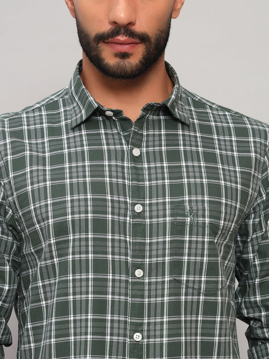 Casual Shirt for Men | Breathable & Soft with Color Fastness Regular Fit Spread Collar Neck Cotton Fabric Checkered Pattern
