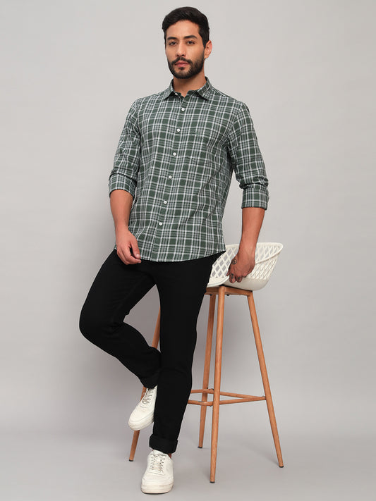 Casual Shirt for Men | Breathable & Soft with Color Fastness Regular Fit Spread Collar Neck Cotton Fabric Checkered Pattern