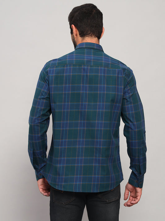 Casual Shirt for Men | Breathable & Soft with Color Fastness Regular Fit Spread Collar Neck Cotton Fabric Checkered Pattern