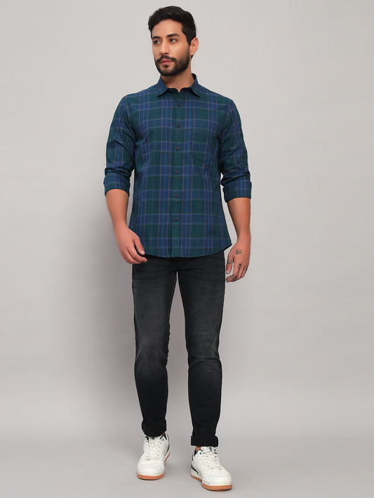 Casual Shirt for Men | Breathable & Soft with Color Fastness Regular Fit Spread Collar Neck Cotton Fabric Checkered Pattern