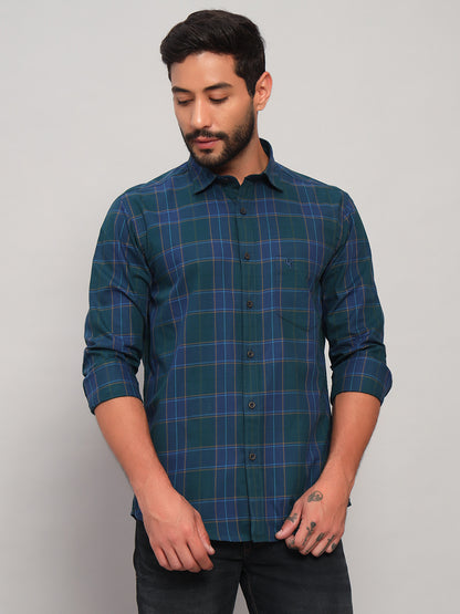 Casual Shirt for Men | Breathable & Soft with Color Fastness Regular Fit Spread Collar Neck Cotton Fabric Checkered Pattern