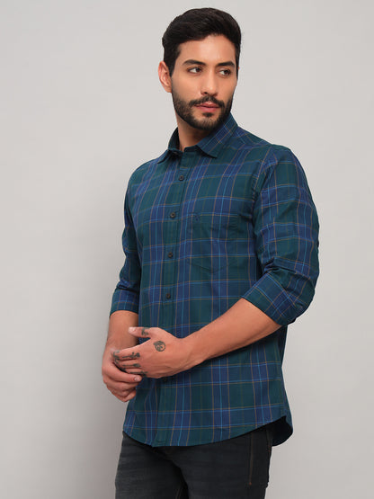 Casual Shirt for Men | Breathable & Soft with Color Fastness Regular Fit Spread Collar Neck Cotton Fabric Checkered Pattern