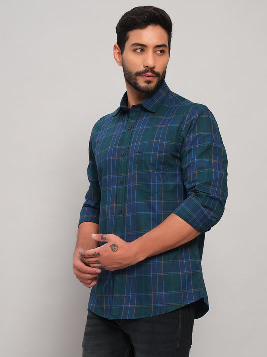 Casual Shirt for Men | Breathable & Soft with Color Fastness Regular Fit Spread Collar Neck Cotton Fabric Checkered Pattern