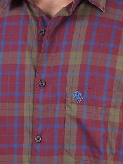 Casual Shirt for Men | Breathable & Soft with Color Fastness Regular Fit Spread Collar Neck Cotton Fabric Checkered Pattern