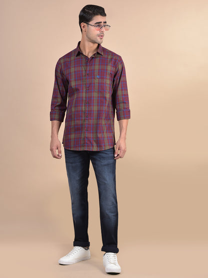 Casual Shirt for Men | Breathable & Soft with Color Fastness Regular Fit Spread Collar Neck Cotton Fabric Checkered Pattern