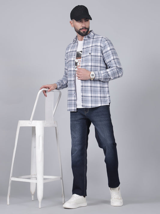 Casual Shirt for Men | Breathable & Soft with Color Fastness Regular Fit Spread Collar Neck Cotton Fabric Checkered Pattern