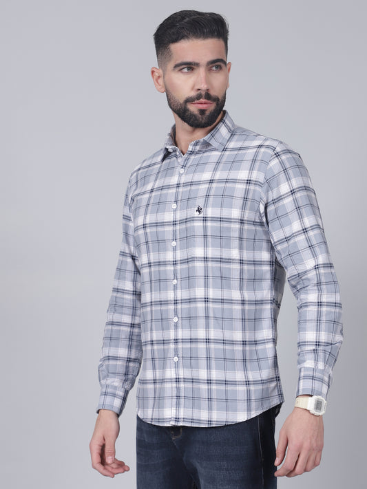 Casual Shirt for Men | Breathable & Soft with Color Fastness Regular Fit Spread Collar Neck Cotton Fabric Checkered Pattern