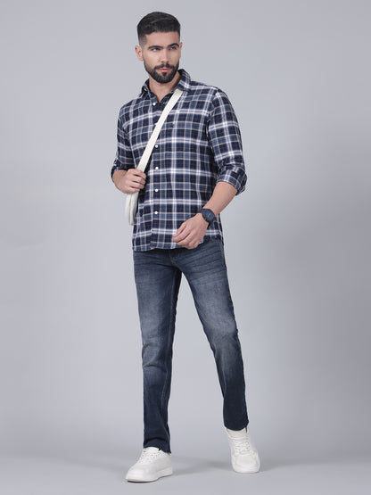 Casual Shirt for Men | Breathable & Soft with Color Fastness Regular Fit Spread Collar Neck Cotton Fabric Checkered Pattern