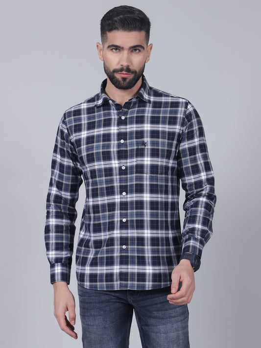 Casual Shirt for Men | Breathable & Soft with Color Fastness Regular Fit Spread Collar Neck Cotton Fabric Checkered Pattern