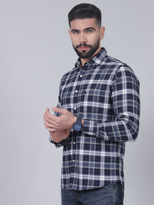 Casual Shirt for Men | Breathable & Soft with Color Fastness Regular Fit Spread Collar Neck Cotton Fabric Checkered Pattern