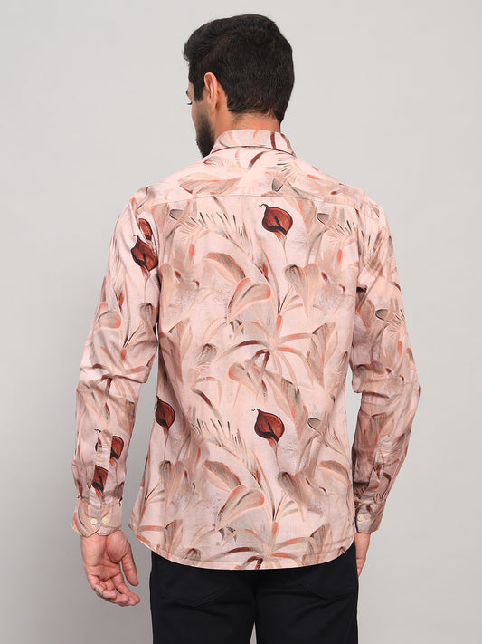 Casual Shirt for Men | Breathable & Soft with Color Fastness Regular Fit Spread Collar Neck Cotton Fabric Printed Pattern