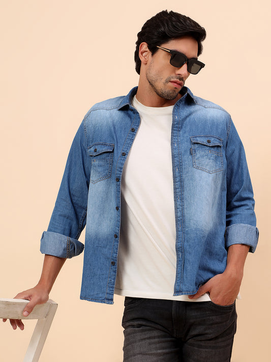 Casual Shirt for Men | Breathable & Soft with Color Fastness Slim Fit Cotton Fabric Solid Pattern