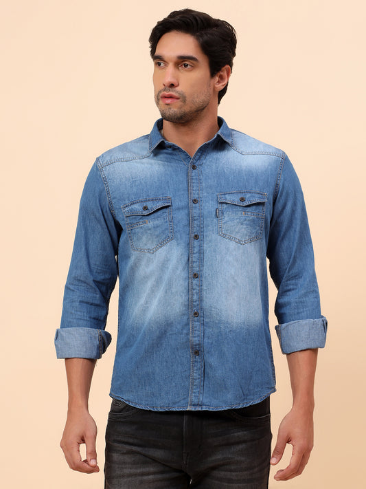 Casual Shirt for Men | Breathable & Soft with Color Fastness Slim Fit Cotton Fabric Solid Pattern