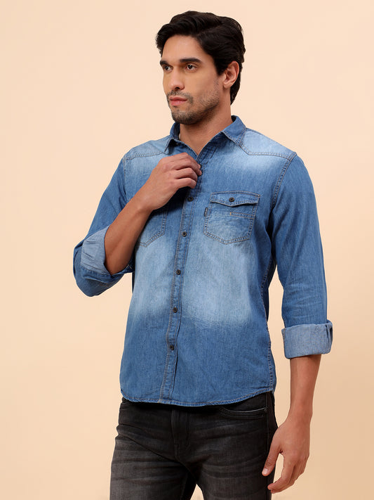 Casual Shirt for Men | Breathable & Soft with Color Fastness Slim Fit Cotton Fabric Solid Pattern