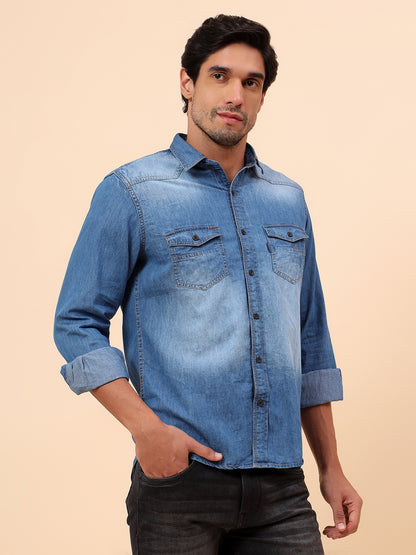 Casual Shirt for Men | Breathable & Soft with Color Fastness Slim Fit Cotton Fabric Solid Pattern