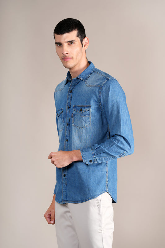 Casual Shirt for Men | Breathable & Soft with Color Fastness Regular Fit Spread Collar Neck Cotton Fabric Solid Pattern