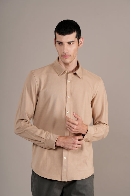 Casual Shirt for Men | Breathable & Soft with Color Fastness Regular Fit Spread Collar Neck Cotton Fabric Self Design Pattern