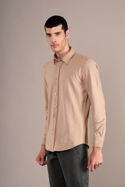 Casual Shirt for Men | Breathable & Soft with Color Fastness Regular Fit Spread Collar Neck Cotton Fabric Self Design Pattern