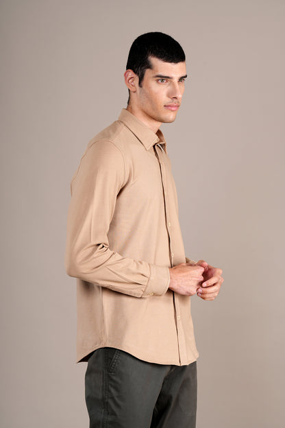 Casual Shirt for Men | Breathable & Soft with Color Fastness Regular Fit Spread Collar Neck Cotton Fabric Self Design Pattern