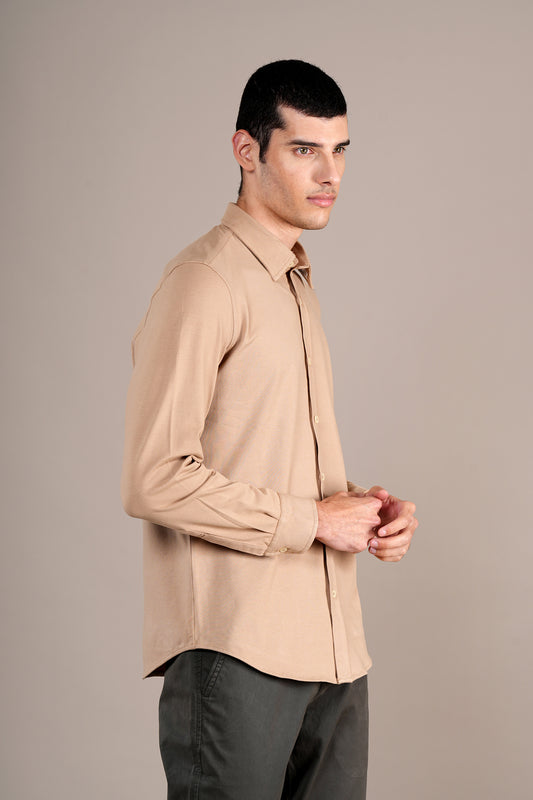 Casual Shirt for Men | Breathable & Soft with Color Fastness Regular Fit Spread Collar Neck Cotton Fabric Self Design Pattern