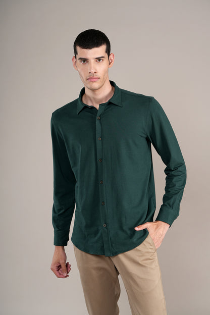 Casual Shirt for Men | Breathable & Soft with Color Fastness Regular Fit Spread Collar Neck Cotton Fabric Self Design Pattern