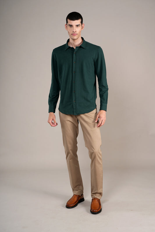 Casual Shirt for Men | Breathable & Soft with Color Fastness Regular Fit Spread Collar Neck Cotton Fabric Self Design Pattern